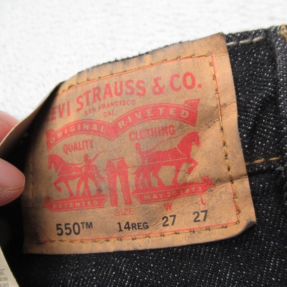 Levis 550 Jeans Women 14 Dark Wash 27x27 Relaxed Regular Cobra Straight Bootcut - Picture 12 of 16